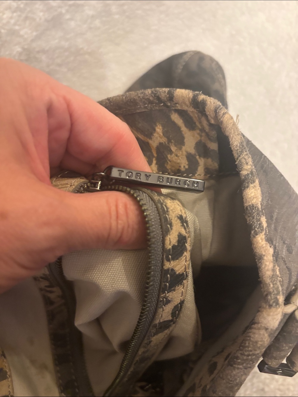 Tory Burch Leopard-Print Tote in Brown and Black - Picture 15 of 17
